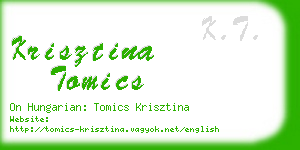 krisztina tomics business card